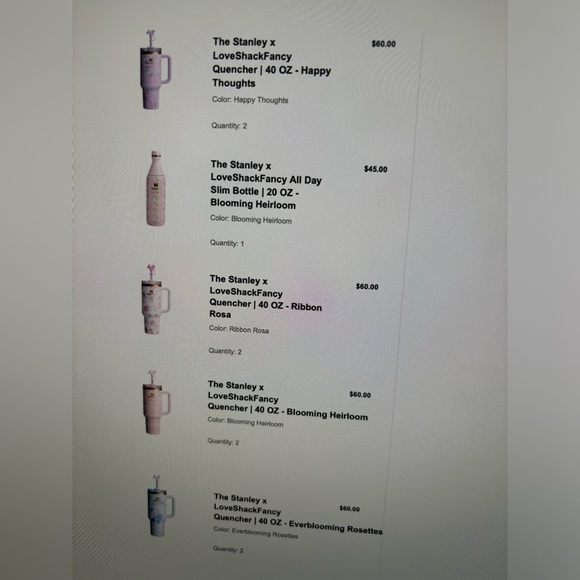 Stanley X LoveShackFancy 40oz Quencher Everblooming Rosettes NEVER Opened - Picture 4 of 8